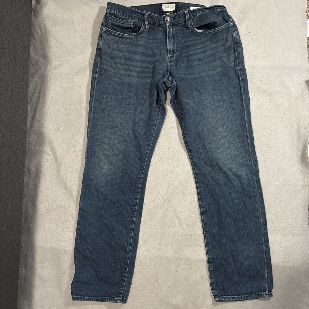 Frame Denim Mens L'Homme Slim Straight Leg Jeans 36 Placid‎ Classic Casual